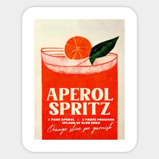 Retro Aperol Spritz Poster Big Big Glass Homebar, Kitchen Bar Prints, Vintage Drinks, Recipe, Wall Art Sticker